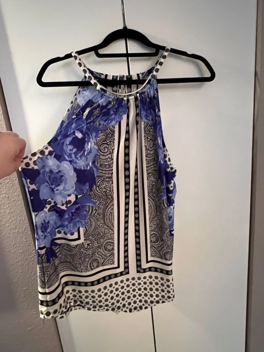 INC International Concepts Blue Floral & Paisley Halter Tank Top Sz XL - Picture 6 of 6